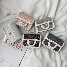 Children's bag New shoulder bag Fashion simple small square bag tide girls mini Messenger bag new tide retro tofu box mini small bag wild flight attendant shoulder messenger simple handbag