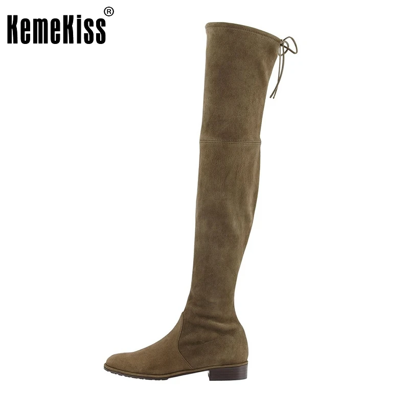 Women Fashion Over Knee Boots Woman Round Toe Square Heel Shoes Female Good Quality Classics Footwear Shoes Size 35-46 B266