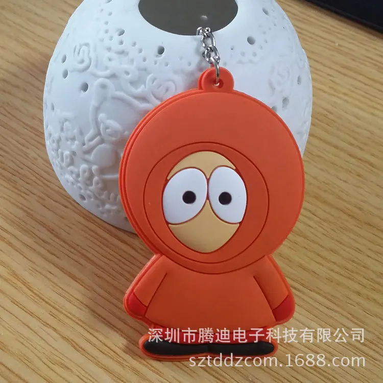 South Park Cartoon PVC Stan Marsh Kyle Broflovski Kenny McCormick cosplay silicona para llaves llavero moda joyería