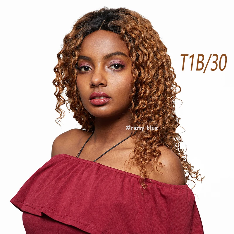 Remyblue hair wigs deep wave lace front human hair wigs