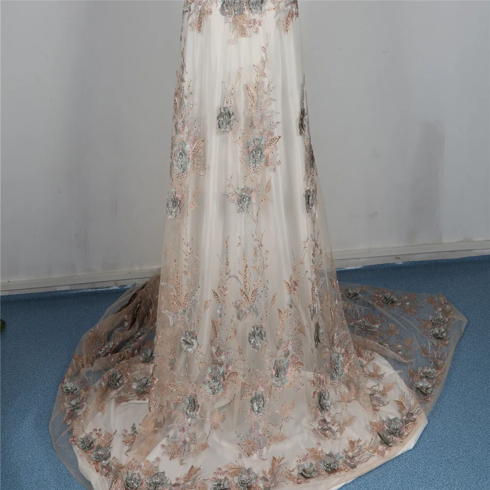 

off embroidered tulle lace 3D lace fabric with pink flowers, embroidered lace fabric with 3D flowers bridal Lace Fabric C26-2