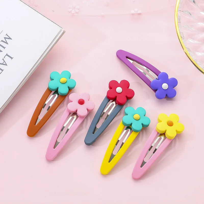 

2019 Cute Colorful Flower Children Girls Hair Clips Pin Elastic Hair Bands Daily School Rubber Bands Scrunchies Hair Accessories