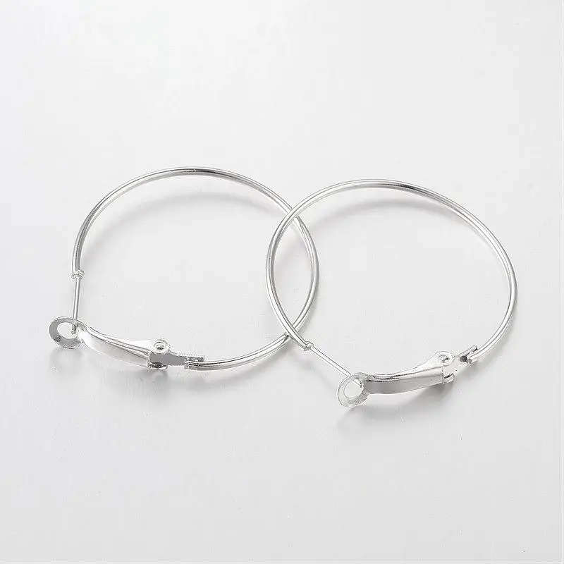 

Jewelry Findings Iron Hoop Earring, Platinum, 35mm in diameter