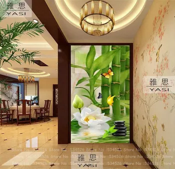 

Hallway bamboo wallpaper fresco chinese style wallpaper papel de parede tapete infantil background homedecoration wallcovering