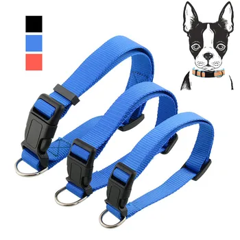 

2018 New 3 Colors Durable Adjustable Blue Soft Nylon Pet Puppy Cat Dog Collar Safety Seat Belt Harness with Buckle M/L/XL