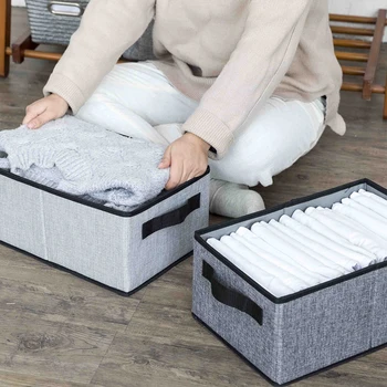 

Folding Oxford Home Storage Organization Clothing Boxes Underwear Socks Bins Wardrobe Moving Container Case Accessories Supplies