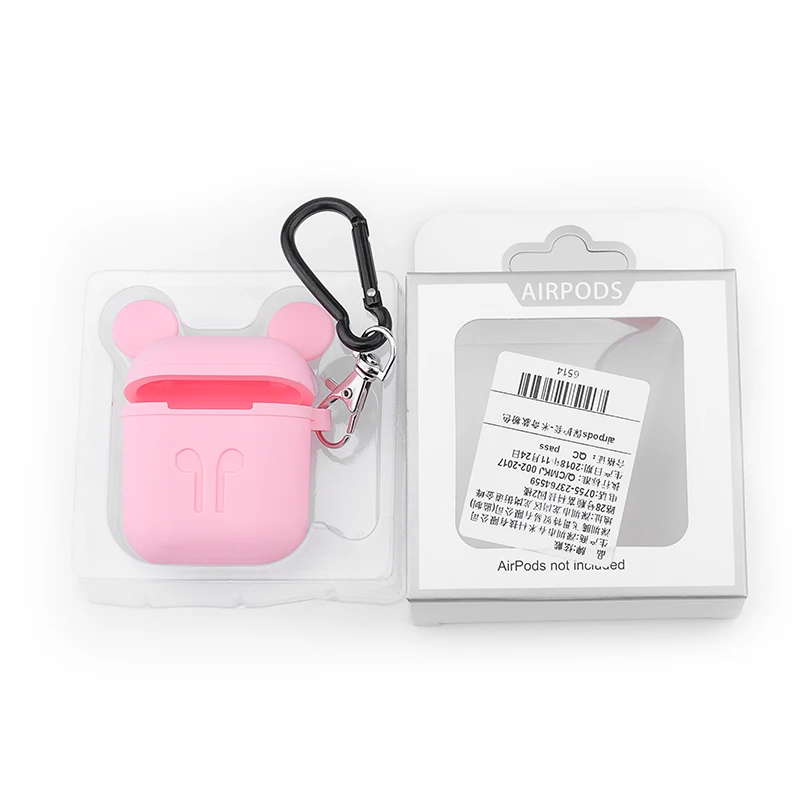 Силиконовый защитный чехол для Apple гарнитура для airpods чехол для Airpods1/2/i9S/i10/i10s/i10 Max/i10/i11/i12/i13 Tws зарядная коробка - Цвет: Mickey Pink