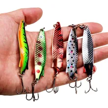 5 adet/takım 14g 75mm Metal kaşık cazibesi Spinner yem Swimbait titreşimli jig balıkçılık Lures sert yemler bas balıkçılık mücadele pesca