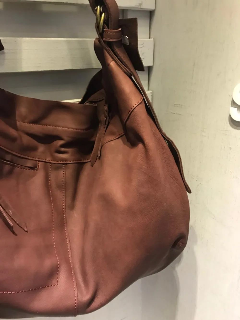 Vendange Европа и США простая модная сумка-мессенджер Большая вместительная кожаная сумка на плечо ручной работы 2294