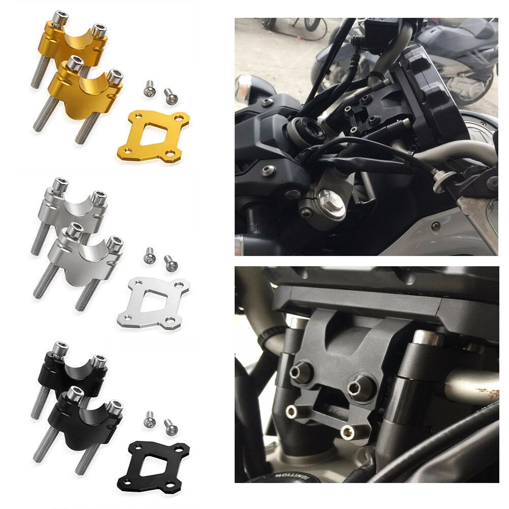 CNC Handlebar Riser Mount Top Clamp Cover For YAMAHA MT07 FZ07 MT09 FZ09 TRACER