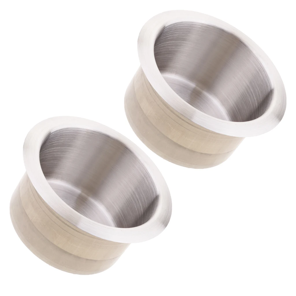 2pcs Stainless Steel Recessed Cup Drink Holder For Marine Boat RV Camper 85x55mm