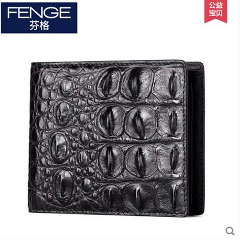 

Fenge crocodile leather wallet men's short men wallet crocodile skin no stitching cross section short wallet men's purse