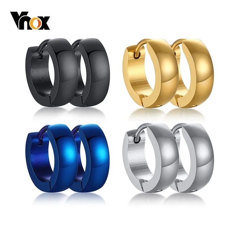 

Vnox Men Unisex Stainless Steel Small Hoop Huggie Earrings Ear Accessory
