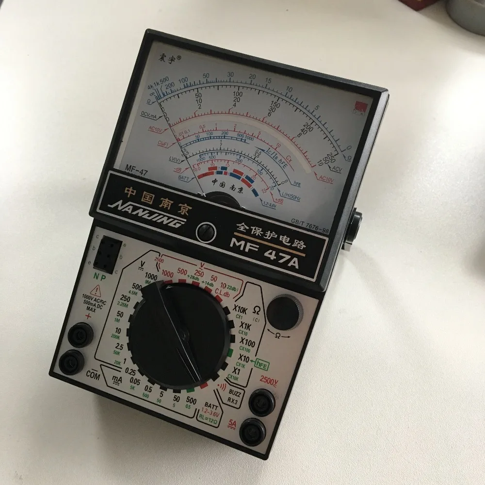MF47A AC DC напряжение постоянного тока сопротивление тока Емкость зуммер на выключенном аккумуляторе тест диод ing аналоговый мультиметр w 2 Тестовые провода