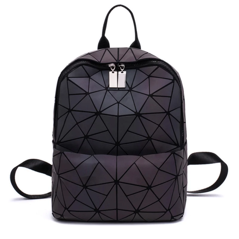 

2019 Fashion Women Backpacks Girl Daily Luminous Backpack Female Geometry Folding Mini Backpack School Zipper bagpack Bags bolso