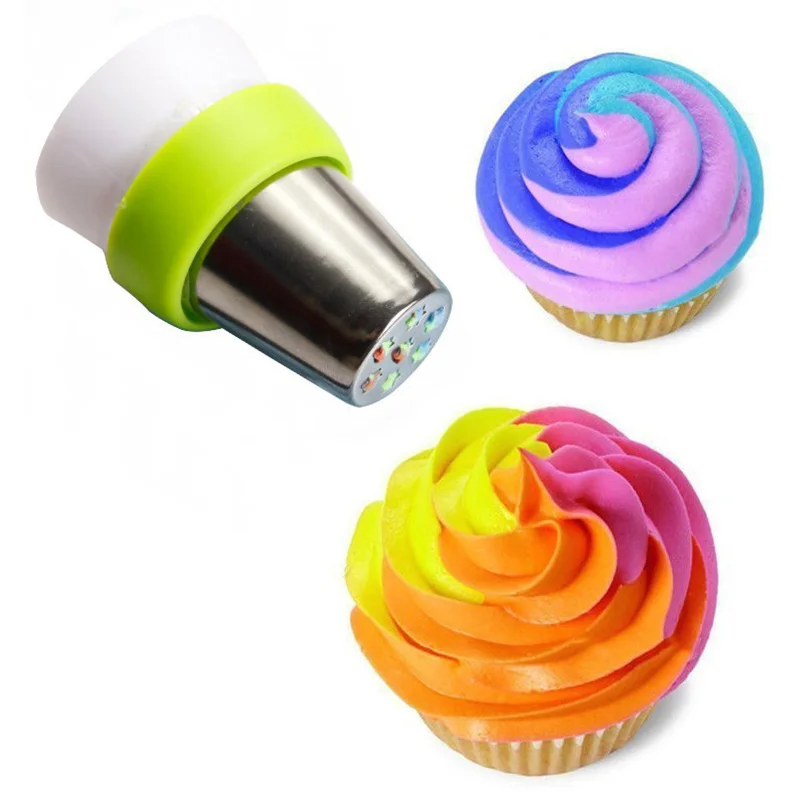 

Three Hole Icing Nozzle Adapter Plastic Pastry Piping Nozzle Converter Tri-color Cream Coupler Cake Decorating Supplies