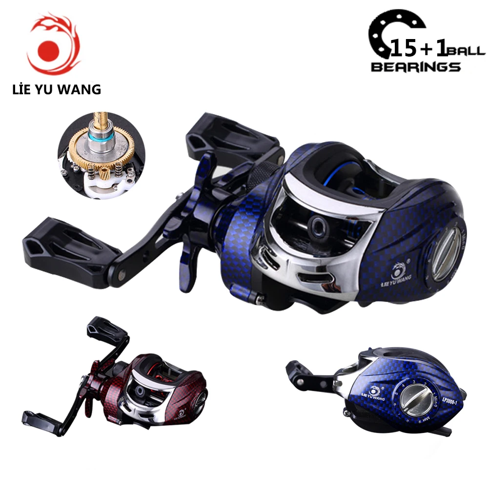 Lieyuwang 15+1bb 7.1:1 Metal Bait Casting Water drop wheel low profile reel Feeder Fishing Reel BaitCasting Reel shimano