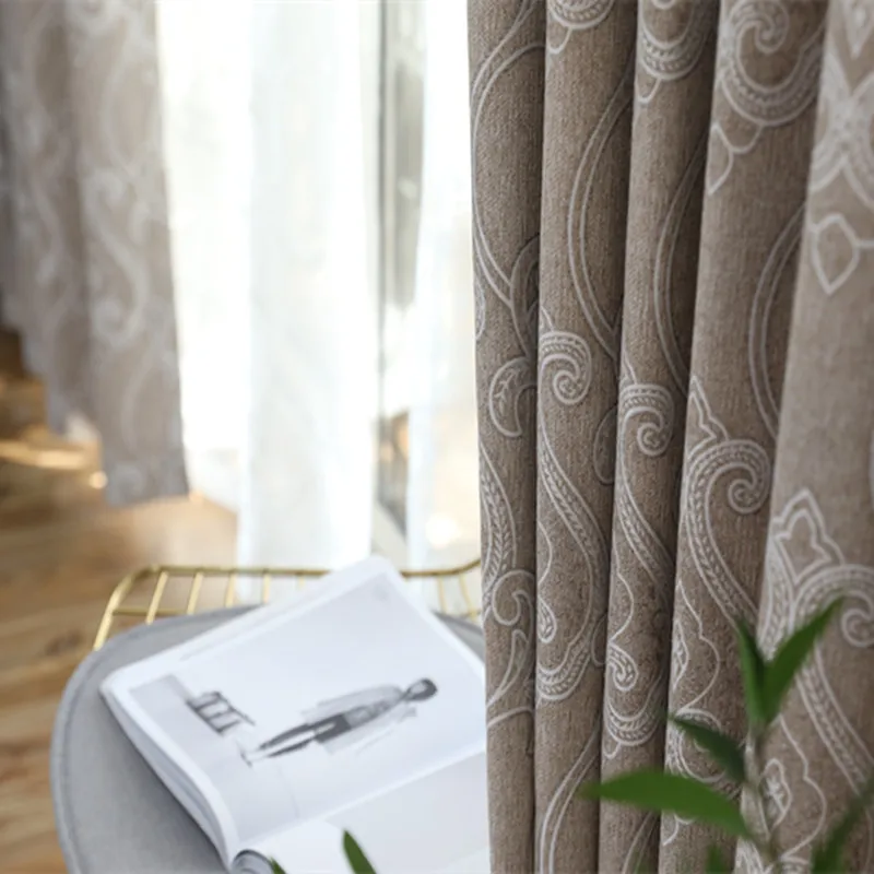 

[byetee] Chenille Jacquard Living Room Bedroom Balcony Blackout Window Curtain Cloth Curtains For Rideaux Voilage Drapes