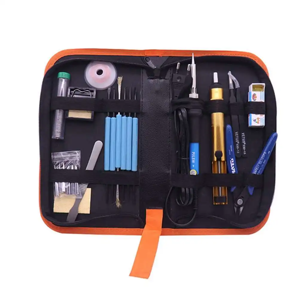 

60 W To 220 V EC Electric Adjustable Temperature Welding Soldering Iron Welding Tool with Pcs. 5 pieces. iron tips Tin wire twee