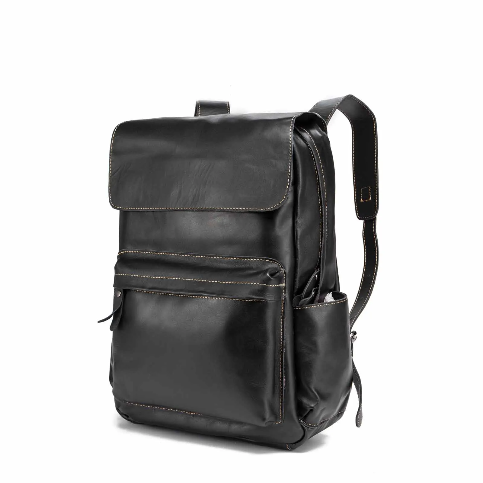 Дизайн из натуральной кожи, Студенческая школьная сумка для книг, мужской модный рюкзак, дорожная сумка для ноутбука 15 дюймов, мужская сумка 017 - Цвет: black