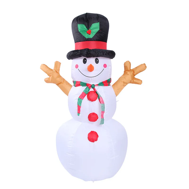 

160cm Giant Snowman Inflatable Toy Santa Claus LED Lighted Christmas Halloween Oktoberfest Props Winter Party Blow Up Decoration