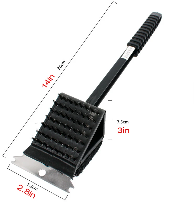 3 в 1 медная проволока барбекю гриль щетка с длинной ручкой из нержавеющей стали барбекю Гриль духовка Чистящая Щетка Очиститель барбекю