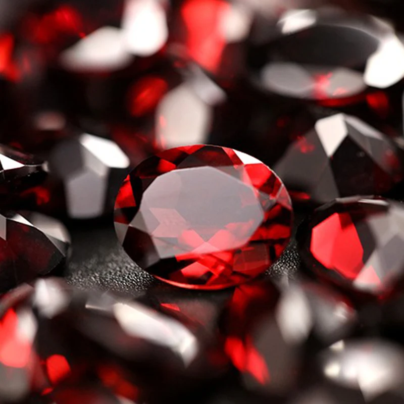 Gemstone Natural Red Garnet Oval Shape 8X10mm 10Pcs Used Jewelry Designed DIY Ring Bracelet Earring