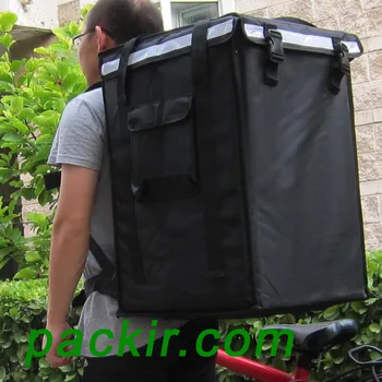 

PK-96V: Heat Insulated Bag, Heavy Duty Pizza Thermal Delivery Backpack, Top Loading,Magic Stick Closure, 16" L x 16" W x24" H