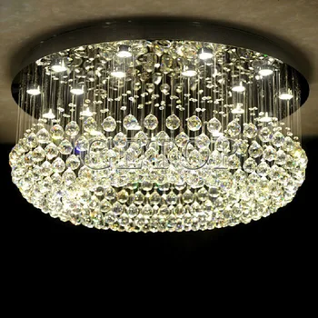 

Z Modern Fashion Round Base k9 Crystal LED Lamp Hanging Lighting Fixture Luxury Crystal Ceiling Lights For Livingroom Bedroom