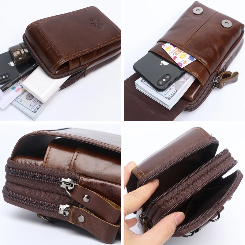Men Bags Genuine Leather Waist Pack Shoulder Crossbody Bags CrossbMessenger Bag Men Shoulder Bags Phone Pouch Male zznick Men Bags Genuine Leather Waist Pack Shoulder Crossbody Bags CrossbMessenger Bag Men Shoulder Bags Phone Pouch Male zznick
