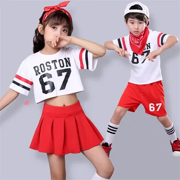 

Kids Jazz Dance Costume Set Hip Hop ROSTON 67 Letter Printed Loose Cropped T Shirt Girls Fashion Dhirld Jazz Dance Costume Set