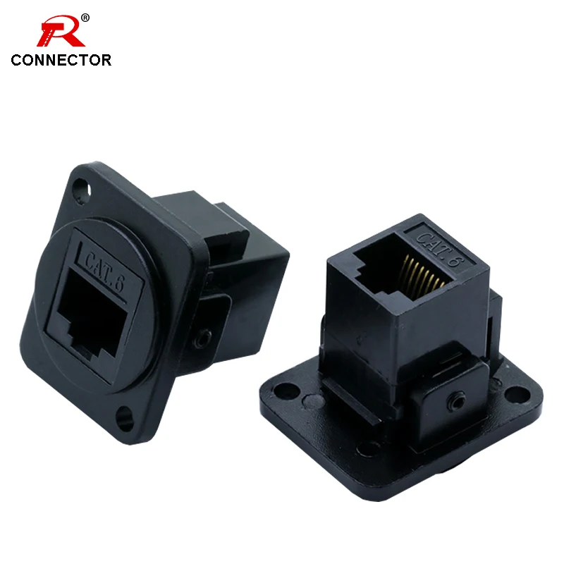 

1PC RJ45 Connector, CAT.6, D type, 8P8C, Metal Shell+Copper Pins, Panel Mount Chassis RJ45 Female Socket Network Connector