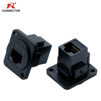 

1PC RJ45 Connector, CAT.6, D type, 8P8C, Metal Shell+Copper Pins, Panel Mount Chassis RJ45 Female Socket Network Connector