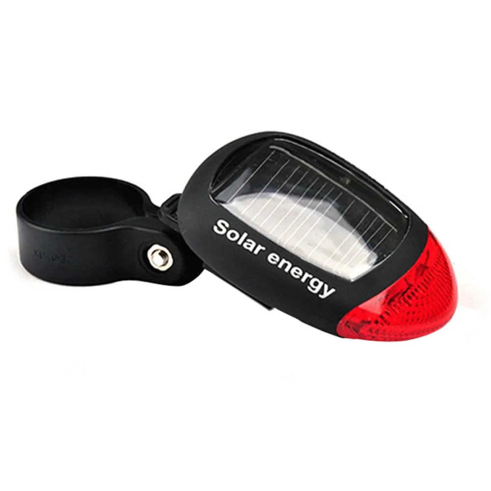 Red Waterproof Solar Power LED Bicycle Bike Rear Tail Lamp Light Lighting Accessories Sports A1 SS