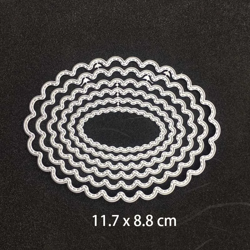 6 шт./партия овалы форма металлической прорезной трафарет для окраски шаблон для бумага для скрапбукинга альбом изготовление карточек удар новые штампы