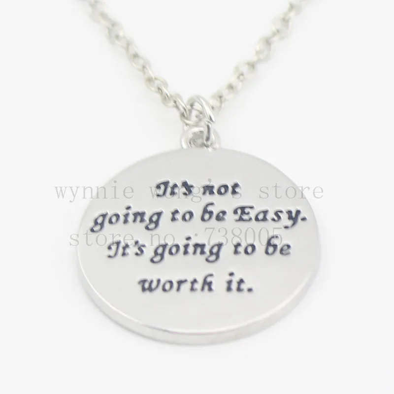 2016 hand stamped Jewelry &quot It's Not Going To Be Easy Worth It Inspirational Keychain necklace | Украшения и аксессуары