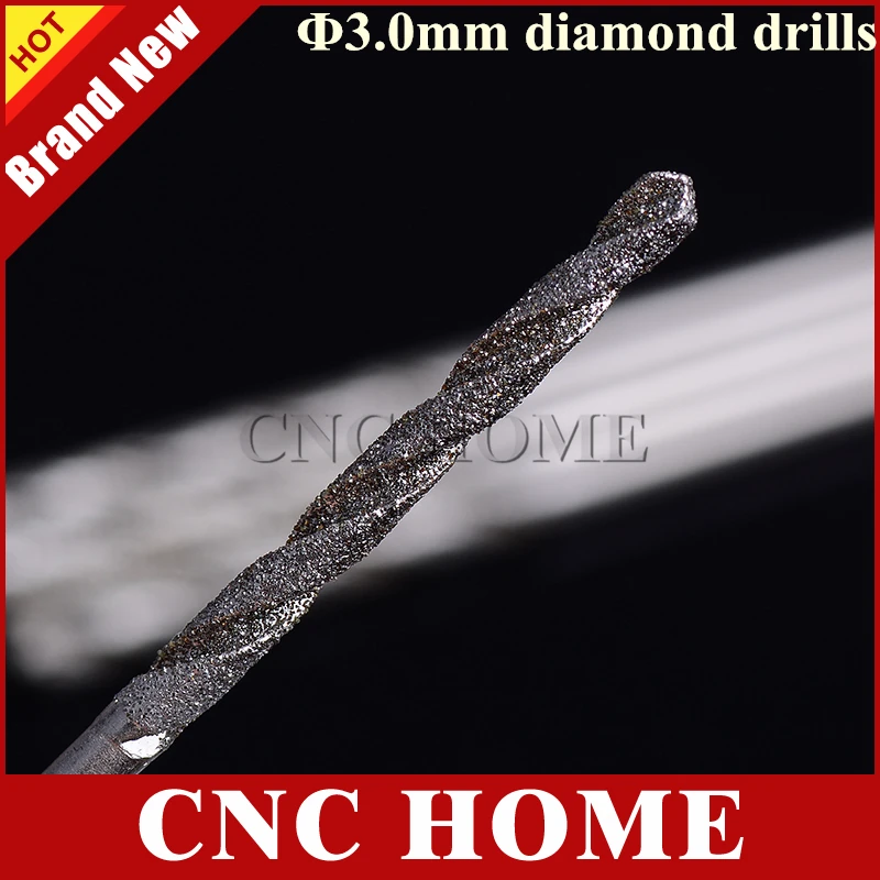 10pc 3mm Micro Diamond Jade Drill Bits, Twist Drill, Ceramic Punch