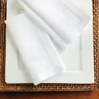 6 Pieces White Hemstitch Napkins Cocktail Napkin For Party Wedding Lace Napkin Table Cloth Linen Napkins Cotton Napkin 2