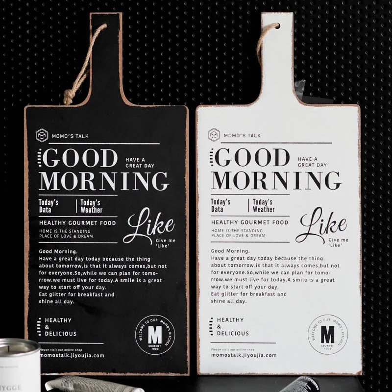 paddle black white double sides wood vintage bread cutting board (5)