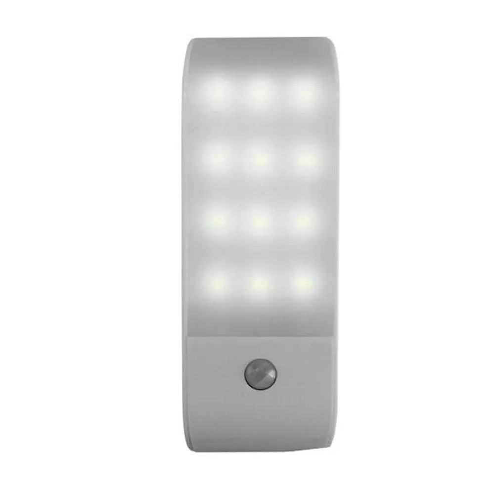 12LED USB Перезаряжаемый индукционный датчик движения ночник для шкафа лампа 3 режима освещения белый свет