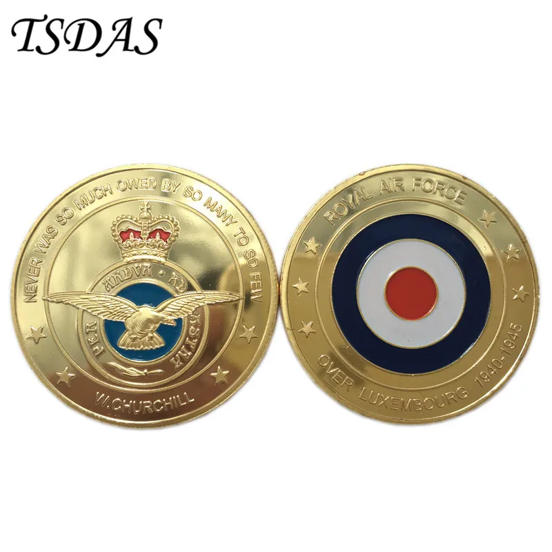 

Free Shipping Replica Coins Gold Plated, Air Force Military Gold Plated Commemorative Coin With Round Shape
