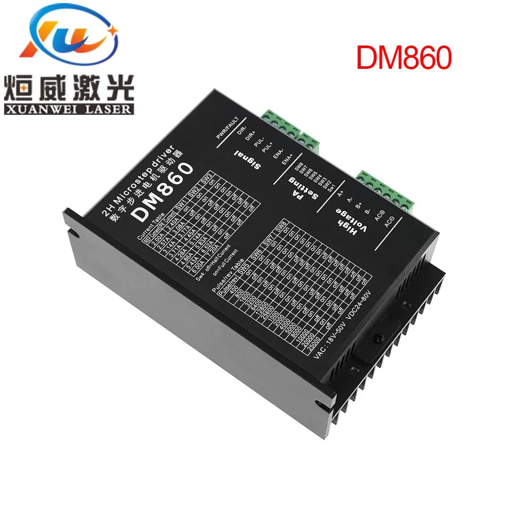 

DM860 Stepper motor driver controller microstep motor brushless DC motor shell for 57 86 stepper motor Nema23 Nema34