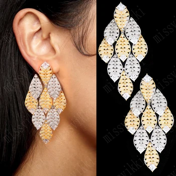 

missvikki Luxury Gorgeous Handmade Full CZ Earrings for Women Bridal Actor Dancer Prom Party Show Earrings for Women Sister Gift