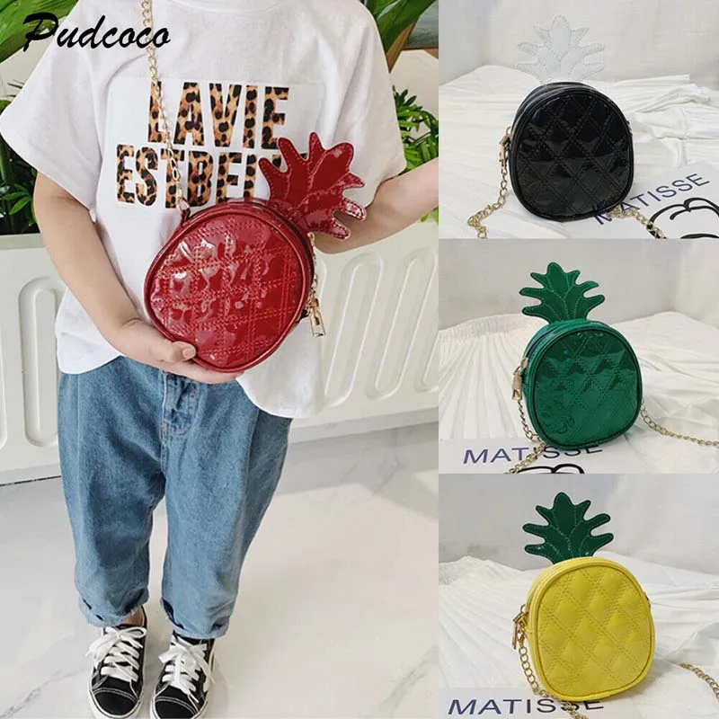 

2019 Brand Children's Pineapple Chain Backpack Mini Cross Body Shoulder Bag Kids Hand PU Bags Fashion Bags