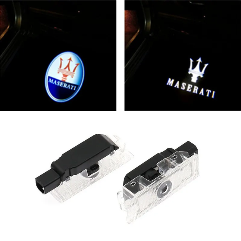 

For Maserati Levante 2Pcs LED Car Welcome Light Door Logo Projector Lamp For Maserati Quattroporte Ghibli Levante