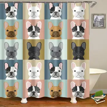 

3D Dog Lover Decor Shower Polyester Waterproof Bath Curtain