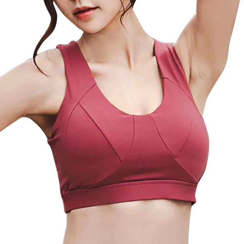 

Women's Max Control Solid High Impact Racerback Breast Lift Comfort Gym Crossfit Bra