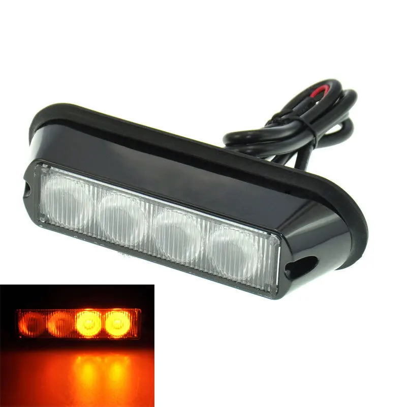 Aliexpress.com : Buy 2pcs Amber 4 Led Car Warning Light