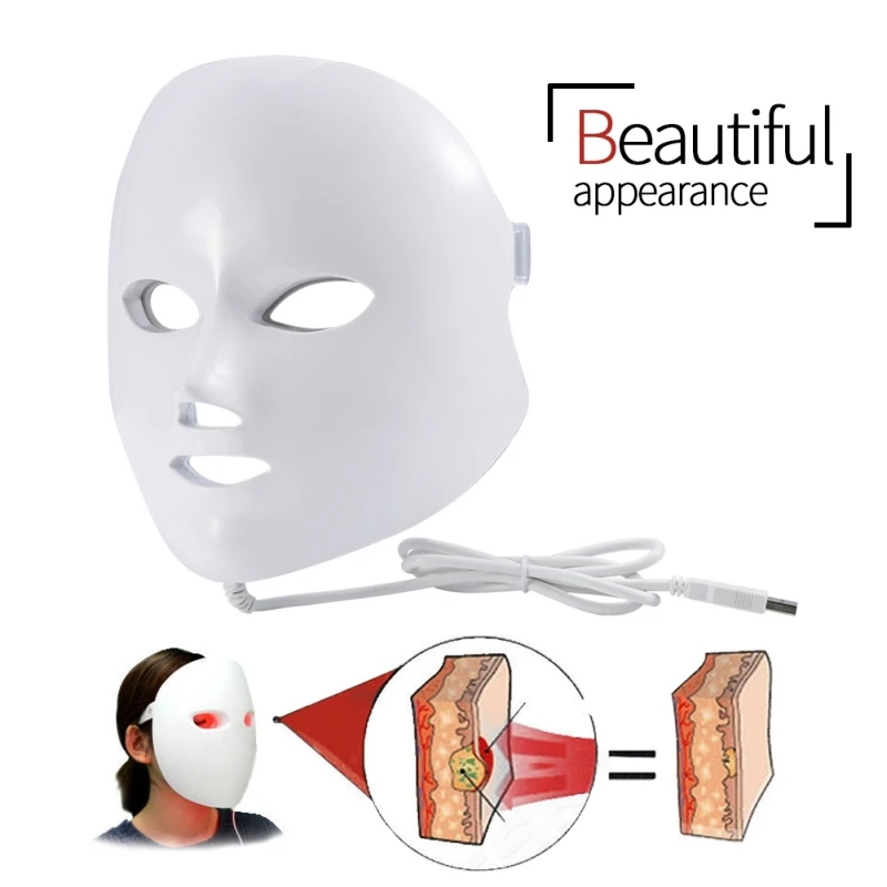  LED Skin Rejuvenation Facial Mask 7 Colors Photon Therapy Whitening Reducing Wrinkles Firming Skin 