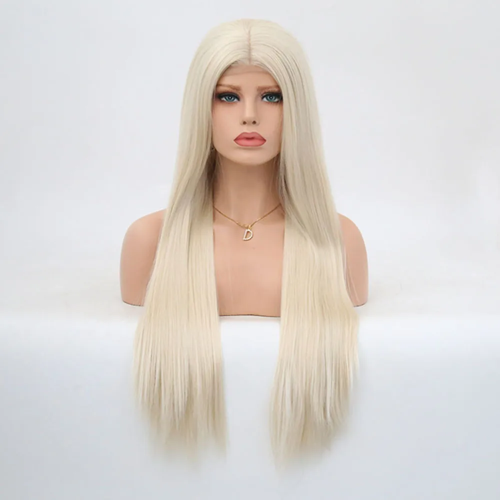 

Charisma Synthetic Lace Front Wig Long Silky Straight With Middle Part Heat Resistant Fiber Blonde Wigs For Women